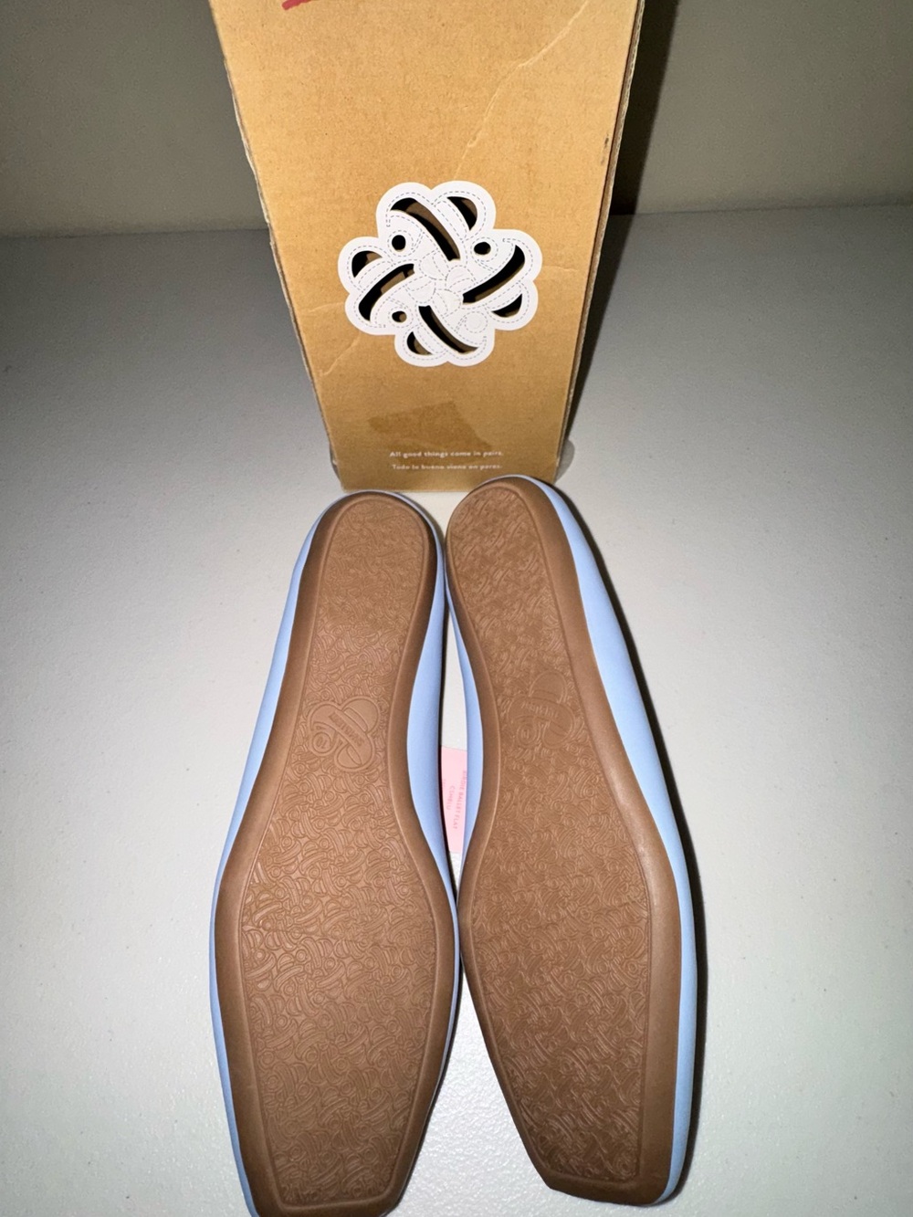 Sam & Libby Pastel Blue Square-Toe Ballet Flats - Picture 3 of 3